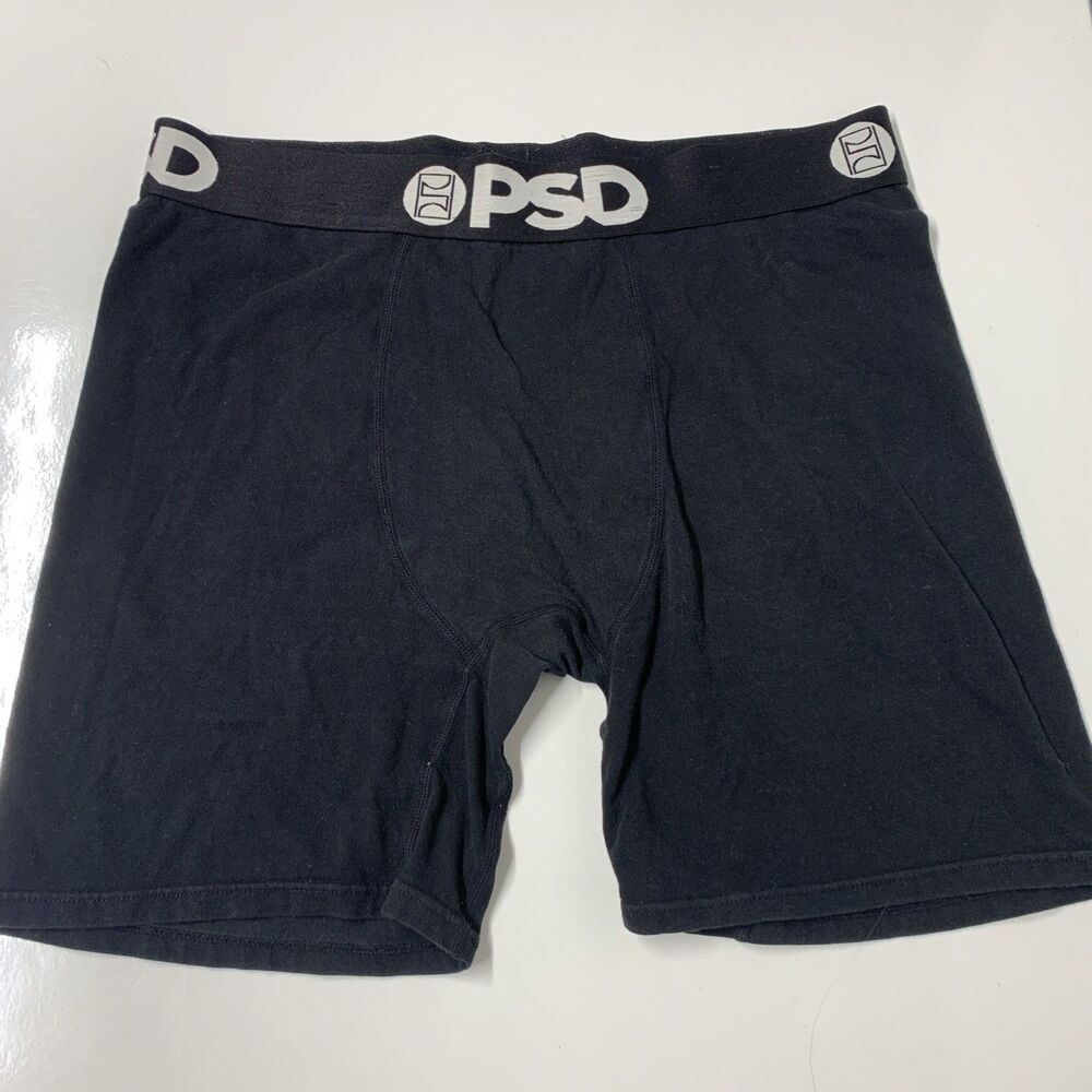 Mens PSD Cotton Boxer Jock Shorts Black Sz XL